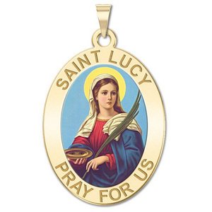 Saint Lucy Religious Medal   Color EXCLUSIVE 