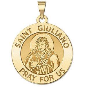 Saint Giuliano Round Religious Medal   EXCLUSIVE 