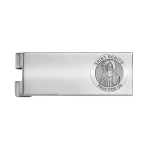 Stainless Steel Engravable Saint Benito Money Clip