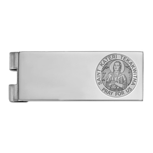 Stainless Steel Engravable Saint Kateri Tekakwitha Money Clip