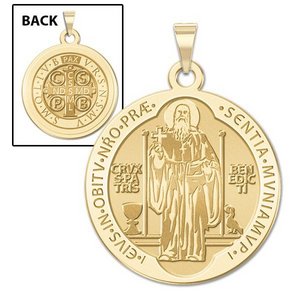 Saint Benedict Round Religious Medal  EXCLUSIVE 