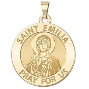 Saint Emilia Round Religious Medal   EXCLUSIVE 