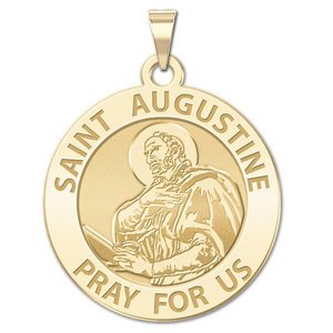 Saint Augustine of Hippo Round Religious Medal  EXCLUSIVE 