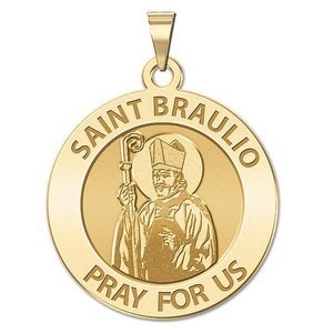 Saint Braulio Round Religious Medal  EXCLUSIVE 