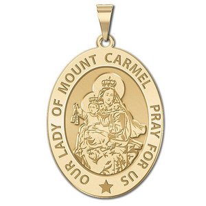 Our Lady of Mount Carmel Religious Medal  OVAL  EXCLUSIVE 
