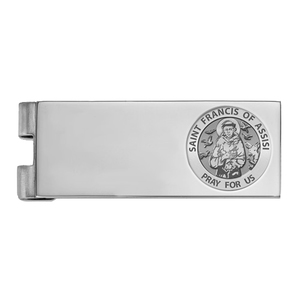 Stainless Steel Engravable Saint Francis of Assisi Money Clip