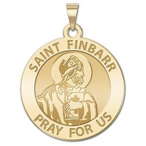 Saint Finbarr Round Religious Medal   EXCLUSIVE 