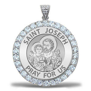 Saint Joesph CZ Religious Round Medal    EXCLUSIVE 