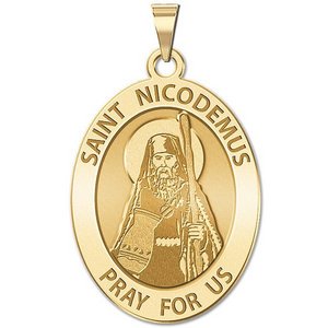 Saint Nicodemus OVAL Religious Medal   EXCLUSIVE 
