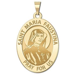 Saint Faustina OVAL Religious Medal  EXCLUSIVE 