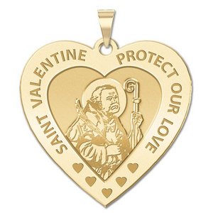 Saint Valentine Heart Shaped Religious Medal   EXCLUSIVE 