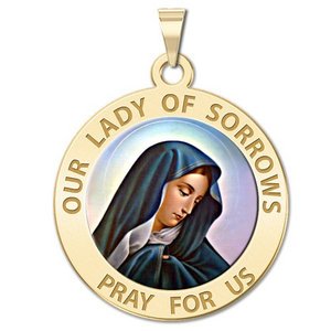 Our Lady of Sorrows Religious Medal  Color EXCLUSIVE 