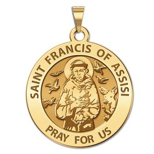 Saint Francis of Assisi Round Religious Medal  EXCLUSIVE 