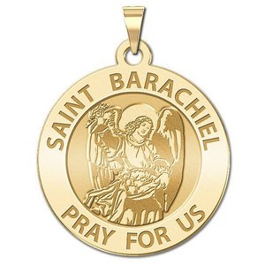 Saint Barachiel Round Religious Medal  EXCLUSIVE 
