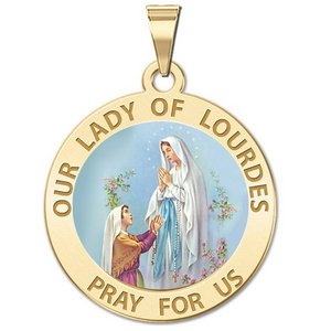 Our Lady of Lourdes Religious Medal    Color EXCLUSIVE 