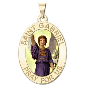 Saint Gabriel Oval Religious Medal   Color EXCLUSIVE 