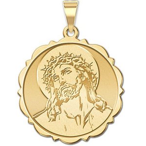 Ecce Homo Scalloped Round Religious Medal  EXCLUSIVE 