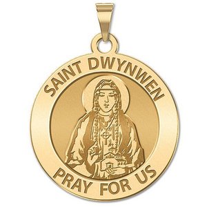 Saint Dwynwen Round Religious Medal  EXCLUSIVE 