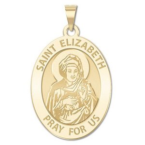 Saint Elizabeth  Mary s Cousin  Oval Religious Medal   EXCLUSIVE 