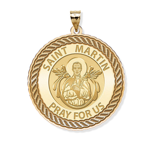 Saint Martin Round Rope Border Religious Medal