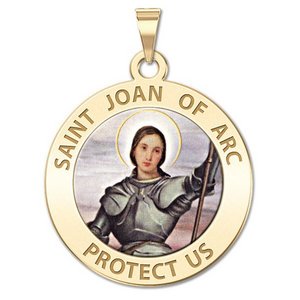 Saint Joan of Arc Religious Medal   color EXCLUSIVE 