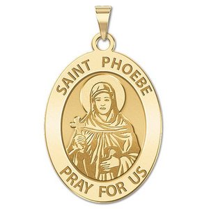 Saint Phoebe Oval Religious Medal  Round EXCLUSIVE 