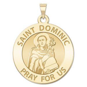 Saint Dominic Round Religious Medal  EXCLUSIVE 