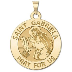 Saint Gabriela Round Religious Medal   EXCLUSIVE 