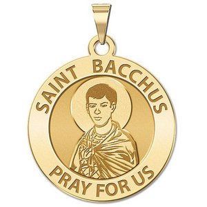 Saint Bacchus Round Religious Medal  EXCLUSIVE 