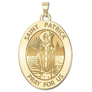 Saint Patrick Religious Medal  OVAL  EXCLUSIVE 