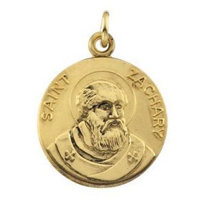 Saint Zachary Round Religious Medal