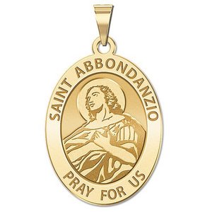 Saint Abbondanzio Religious Medal   Oval  EXCLUSIVE 