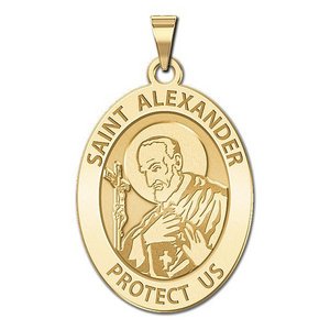 Saint Alexander of Constantinople Oval Religious Medal  EXCLUSIVE 