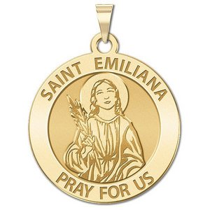 Saint Emiliana Round Religious Medal   EXCLUSIVE 