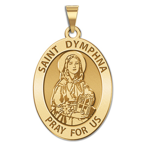 Saint Dymphna Oval Religious Medal  EXCLUSIVE 