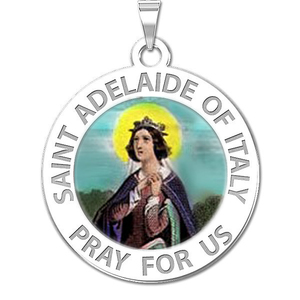 Saint Adelaide of Italy Round Religious Medal Color