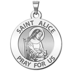 Saint Alice Round Religious Medal  EXCLUSIVE 