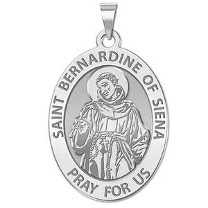 Saint Bernardine Of Siena Oval Religious Medal   EXCLUSIVE 