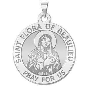 Saint Flora of Beaulieu Round Religious Medal   EXCLUSIVE 