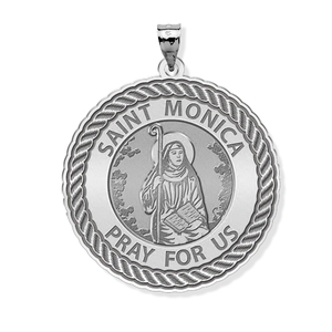 Saint Monica Round Rope Border Religious Medal