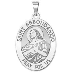 Saint Abbondanzio Religious Medal   Oval  EXCLUSIVE 