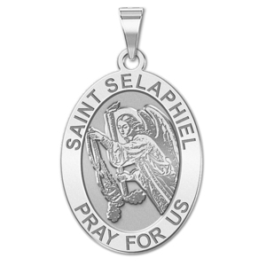 Saint Selaphiel   Oval Religious Medal  EXCLUSIVE 
