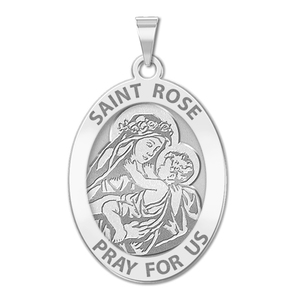 Saint Rose of Lima   Oval Religious Medal  EXCLUSIVE 