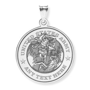Saint Michael US Army Round Religious Medal   EXCLUSIVE 