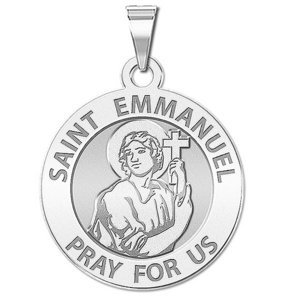 Saint Emmanuel Round Religious Medal   EXCLUSIVE 