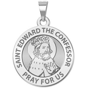 Saint Edward the Confessor Round Religious Medal  EXCLUSIVE 