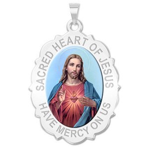 or Sterling Silver PicturesOnGold.com Saint Augustine of Hippo Oval Color Religious Medal 14K Yellow or White Gold 