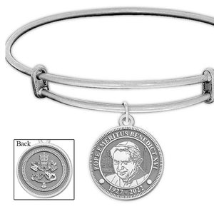 Pope Emeritus Benedict XVI Memorial Commemorative Double Sided Religous Embossed Bracelet