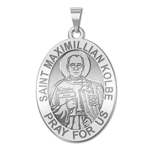 Saint Maximilian Kolbe OVAL Religious Medal   EXCLUSIVE 