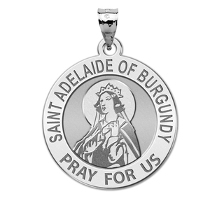 Saint Adelaide of Burgundy Round Religious Medal